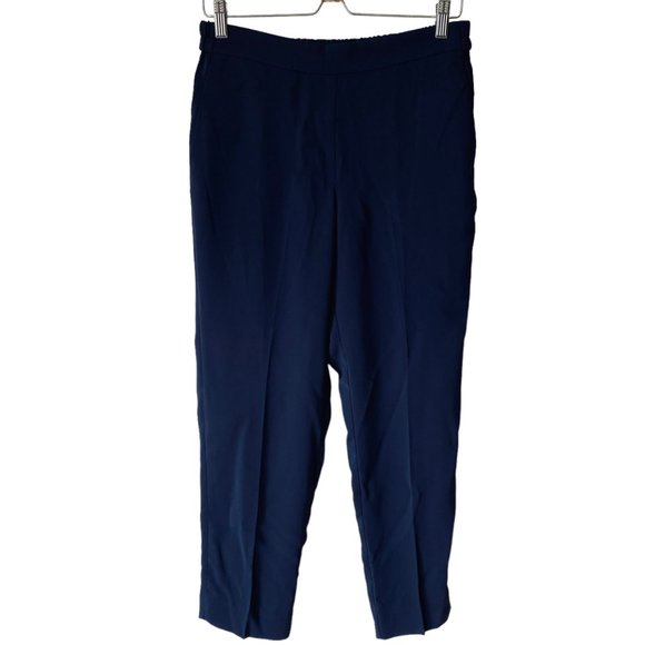 J.Crew Factory Jamie Pant Elastic Waist Navy Blue Comfort Cropped Leg NWT Sz10 - Picture 8 of 10